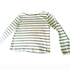 Women's Long Sleeve, White with Blue Stripes, Joe Fresh, XS